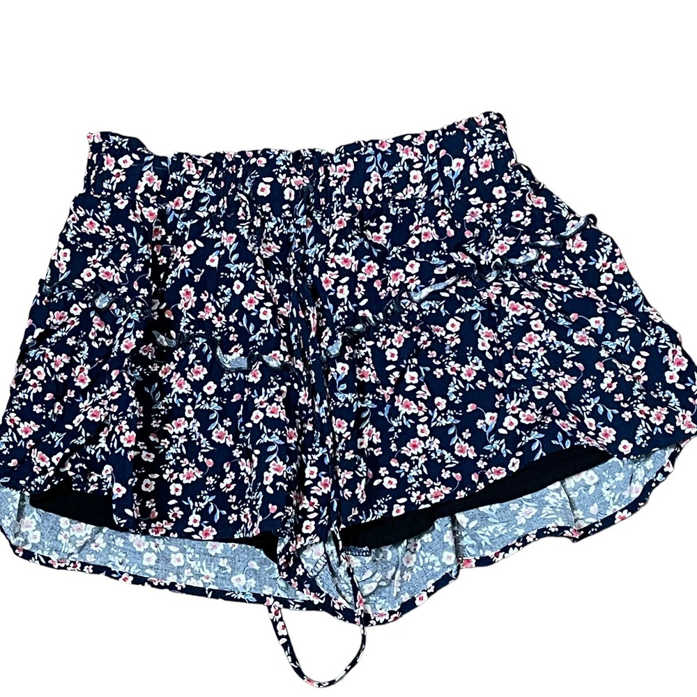 Altard State Floral Boho Paper Bag Lined Short Ruffle‎ Trim Hi-Rise Women Small